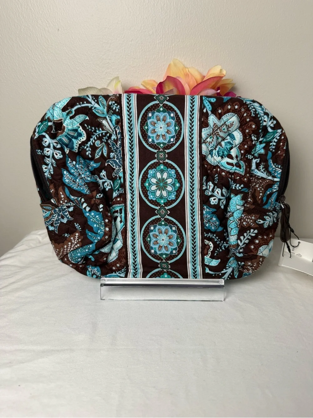 NWT Vera Bradley Java Blue Iconic Large Cosmetic Bag RETIRED RARE